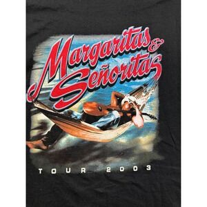 Kenny Chesney Margaritas & Senoritas Tour 2003 T-Shirt Mens Black Vintage XL